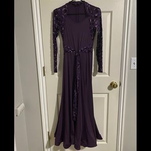 Purple Velvet Polkadot Dress (with Rhinestones)